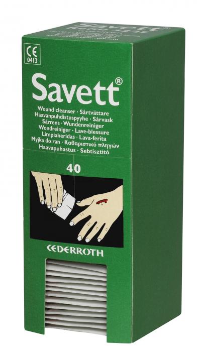 Salvequick Savett Wound Cleanser (0,9% NaCI, steril) 40 pcs